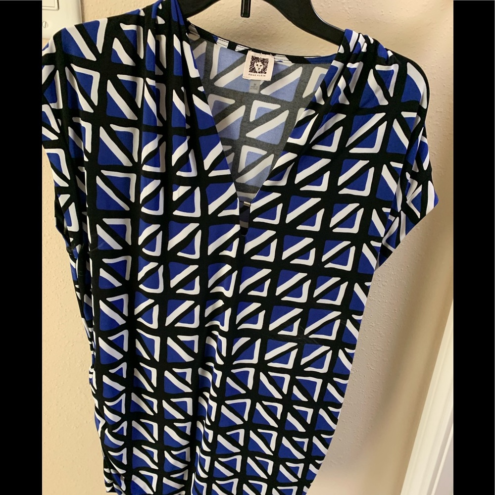 Anne Klein Cap Sleeve V-Neck Shirt